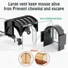 Humane Mouse Traps, 12 inches Enlarged No Kill Rat Live Traps for Black 1Pack