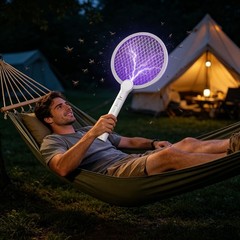 1PACK Electric Fly Swatter Foldable with USB Rechargeable for Indoor Outdoor