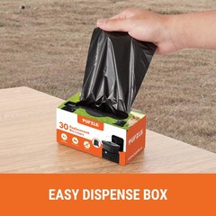 Pupzle Dog Poop Bin Liners Compatible with 1 Count (Pack of 30), Black