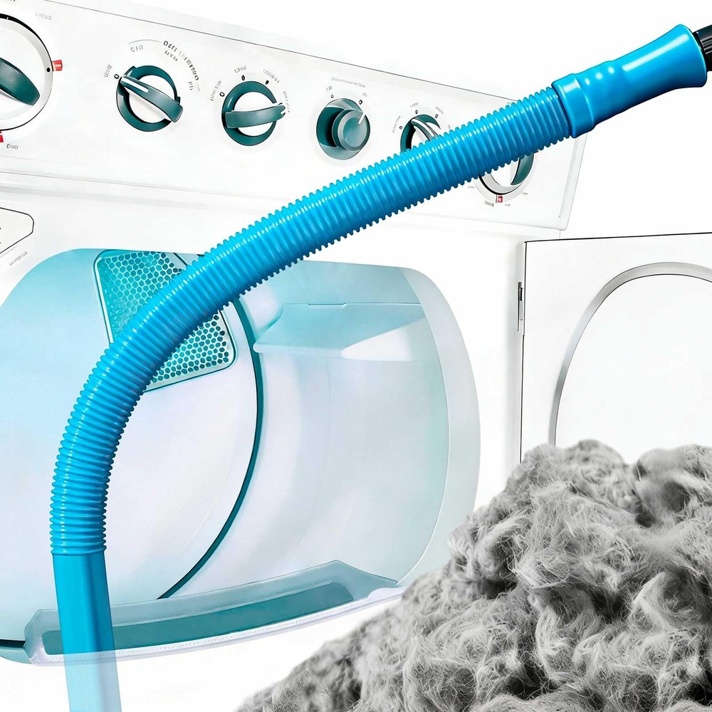 Dryer Vent Cleaner Kit with Flexible Vacuum Hose – Universal 30 inches, Blue