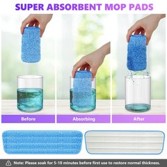 6 Pack Reusable Mop Pads Compatible with Multicolour 6 PCS, Multi-colored