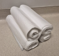 100 Pack White Trash Bags 40-46 Gallon 48″x40″ – 4 Rolls of 25 – Can Liners