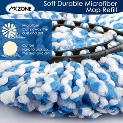 MXZONE Spin Mop Replace Head for O 2pcs 2-Tank Blue, 2-tank Blue