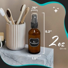 Nevlers Small Spray Bottle 2 Oz 48 Pack | Amber Glass 99 Piece Set,