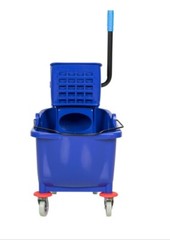 26 QT Blue Space Saving Combo Mop Bucket and Side Press Wringer Lavex