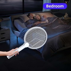 1PACK Electric Fly Swatter Foldable with USB Rechargeable for Indoor Outdoor