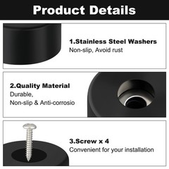 4 PCS 192310GS Anti Vibration Rubber Feet for Air Compressors, 4PCS, Black
