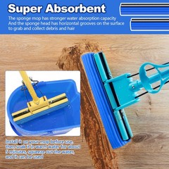 Willinglong 10 Pcs Roller Mop Refill Bulk Absorbent PVA Sponge Head Blue