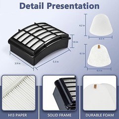2 Hepa Filter 4 Foam Felt Filters for Shark Navigator Lift-Away NV351C, NV352