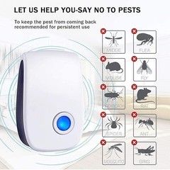 2026 Upgraded Ultrasonic Repellent, Electronic Plug in Indoor Pest white