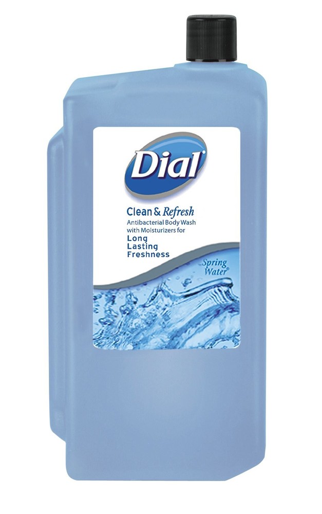 The Dial 04031 Body Wash, Spring Water, 1 L Refill Cartridge, 8/carton