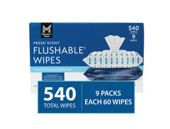 Member’s Mark Flushable Wipes, Fresh Scent, 540 Count