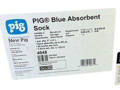 BOX 40 Pig 4048 Sorbent Sock, 30 Gal, 3 In X 48 In, Universal, Blue, Vermiculite