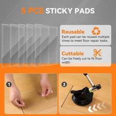Floor Gap Fixer Tool Kit with Hammer & 5 Reusable Pads | 45° Strike Angle Des…