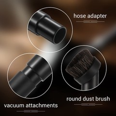 Honoson 3 Pcs 25 mm Vacuum Brush Attachment Round Dust with 1-1/4 Black
