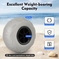 9 Balloon Wheels 2 Pack 0.78in Inner Dia Beach Sand Tires Kayak Cart 4.5in Thick