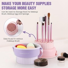 GOLIKEE Makeup Brush Cleaner Mat 3 in 1 Silicone Khaki