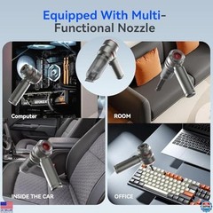 High-Power Car Vacuum Cleaner – 20000 Pa 4-in-1, 6000 mAh USB-C Rechargeable