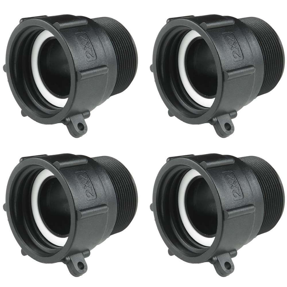 IBC Tote Fittings Adapter 2″ Female Buttress Coarse Thread x 2 inches, Black