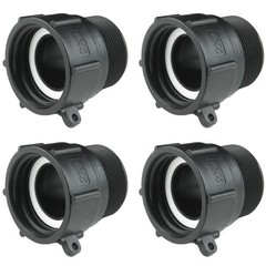 IBC Tote Fittings Adapter 2″ Female Buttress Coarse Thread x 2 inches, Black