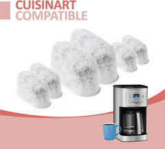 Pack of 12 Replacement Charcoal Water Filters for All Cuisinart and Braun Coffee
