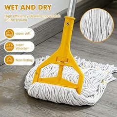 Commercial Mop Heavy Duty Industrial Mop- 3 Extra Large Cotton Looped Heads, …