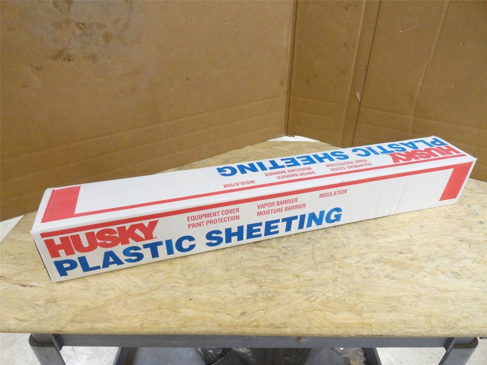 250715 New In Box; Husky CF0412C Clear Polyethelene Sheeting; 12′ x 100′ 4mil