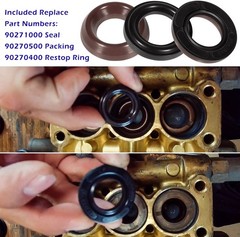 9pcs General Pump K69 Packing Kit 20mm, Repair Kit fits GP K69 Interpump TS2021