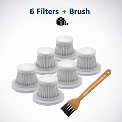 6-Pack LT-117C HEPA Vacuum Filter Replacement with Cleaning Brush,…
