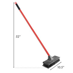 Heavy Duty Floor Scrub Brush with Steel Handle Red/Black