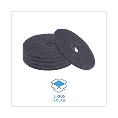 Boardwalk 4019BLA 19 in. Diameter Stripping Floor Pads – Black (5/Carton) New