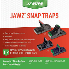 409 Jawz Indoor Plastic Mouse Trap for Solid or Liquid Bait, Instant Kill Mouse