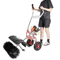 52cc 2 Stroke Gas Power Sweeper Broom Driveway Turf Grass Snow Cleaning Machine