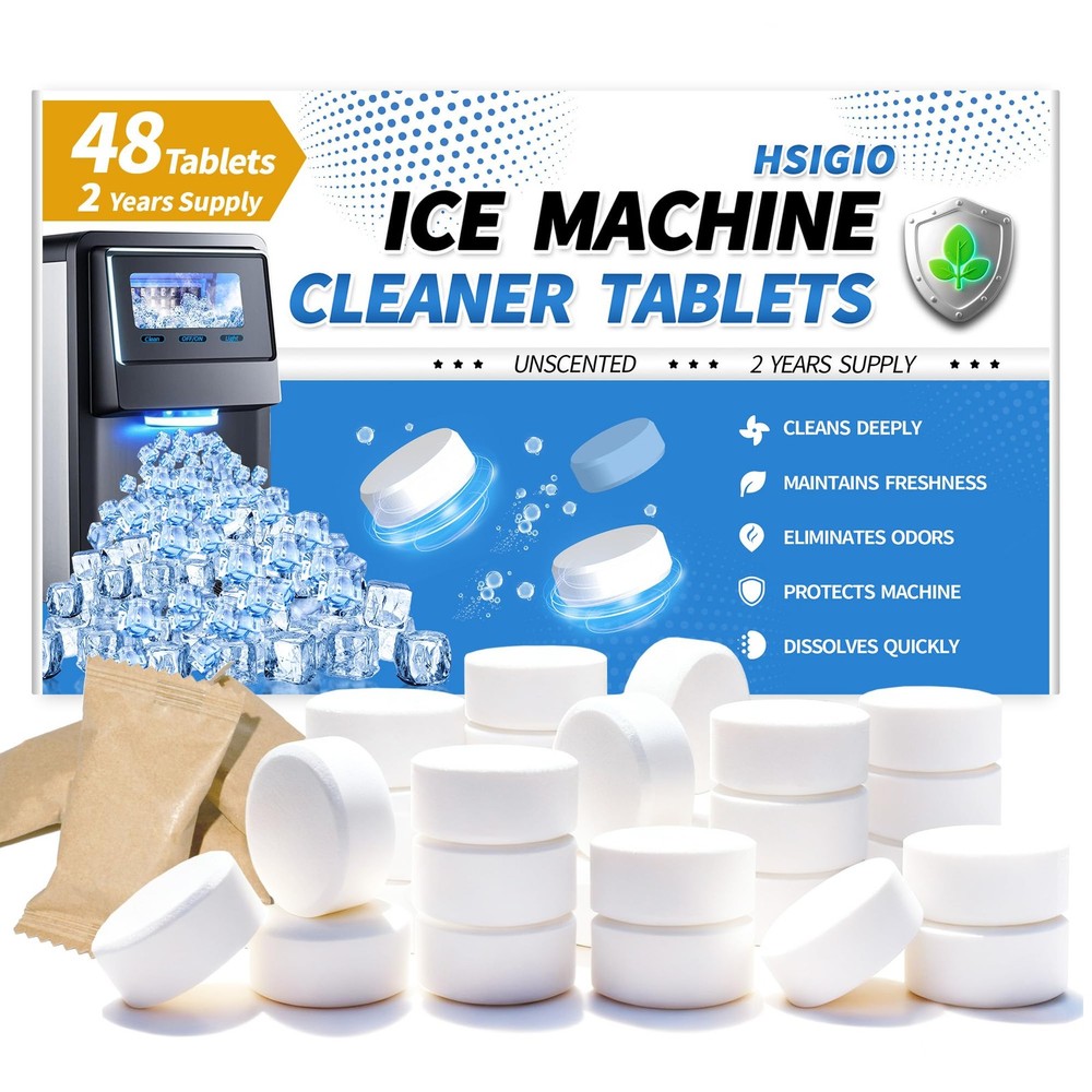 48 Pack Ice Machine Cleaner Tablets Nickel Safe Ice Maker Cleaning