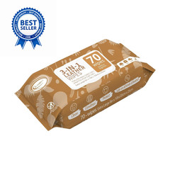 Air Jungles 3in1 Leather Cleaner Wipes 70 70 Count (Pack of 1),