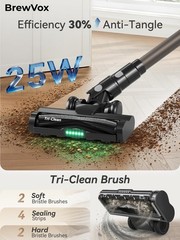 Brewvox Telescopic Cordless Stick Vacuum Cleaner For Pet Hair 40Kpa Powerful