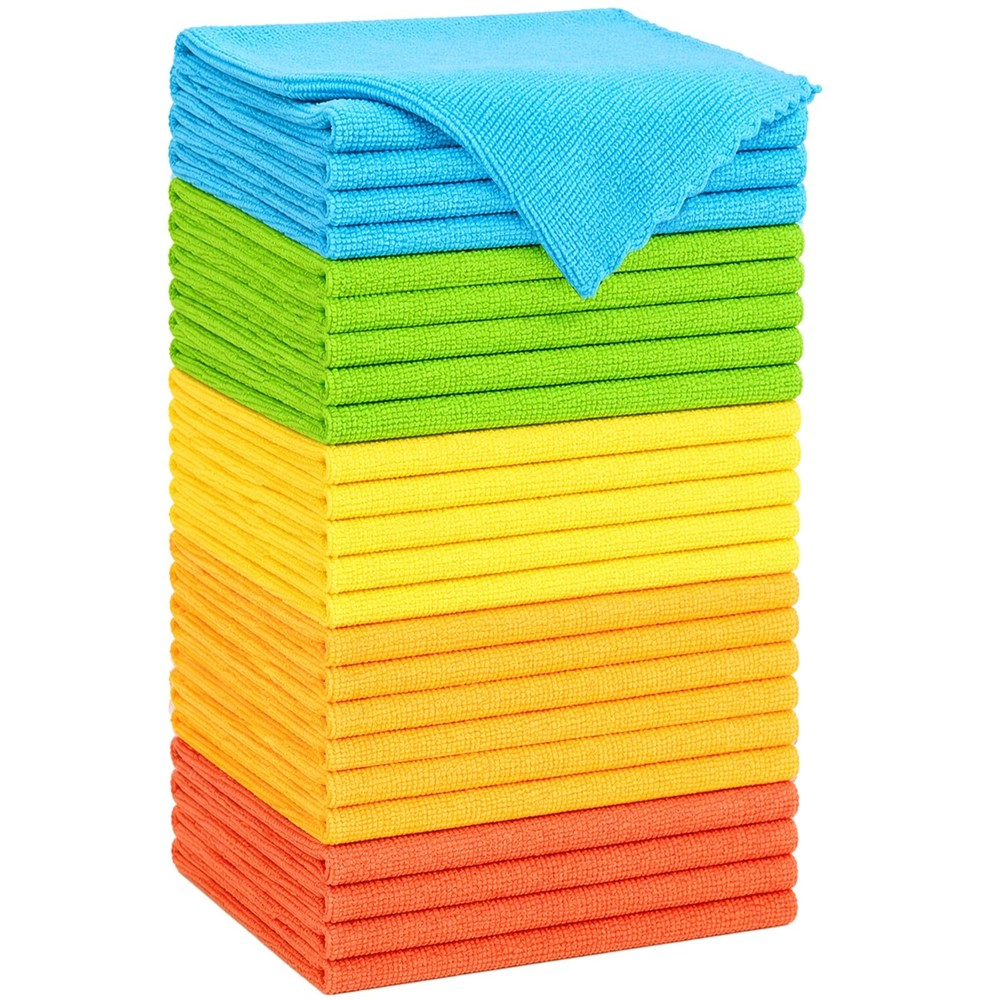 Vnoss Microfiber Cleaning Cloth, 24 Pack Highly Absorbent 24 Pack, Multicolor