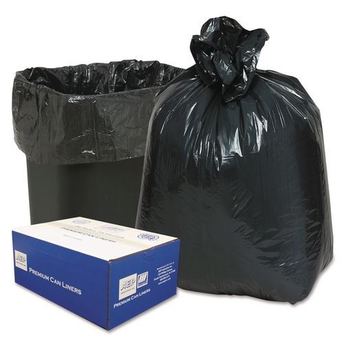 Classic Can Liners, 10 gal, 0.6 mil, 24×23″, Black, 25 Bags/Roll, 20 Rolls/CT