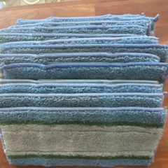 Washable Microfiber Mop Pads Lot – Blue, Gray, Green Replacement (15)