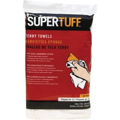 Trimaco SuperTuff 14 In. x 17 In. White Terry Towels (12-Pack) 10750 Trimaco