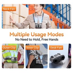 Doublepow 12000mAh Portable Waist Fan, Personal Waist Fan, Dual Air Ducts Mot…