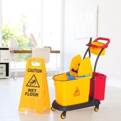 Sasylvia Yellow Mop Wringer Replacement Down Press Bucket