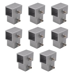 8 PCS 1”/25 mm Square Tube Connector, 3-Way T- Shaped Pipe Fitting Silver
