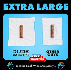 DUDE WIPES XL Flushable Wipes, Fragrance Free, 8 ct., 400 wipes