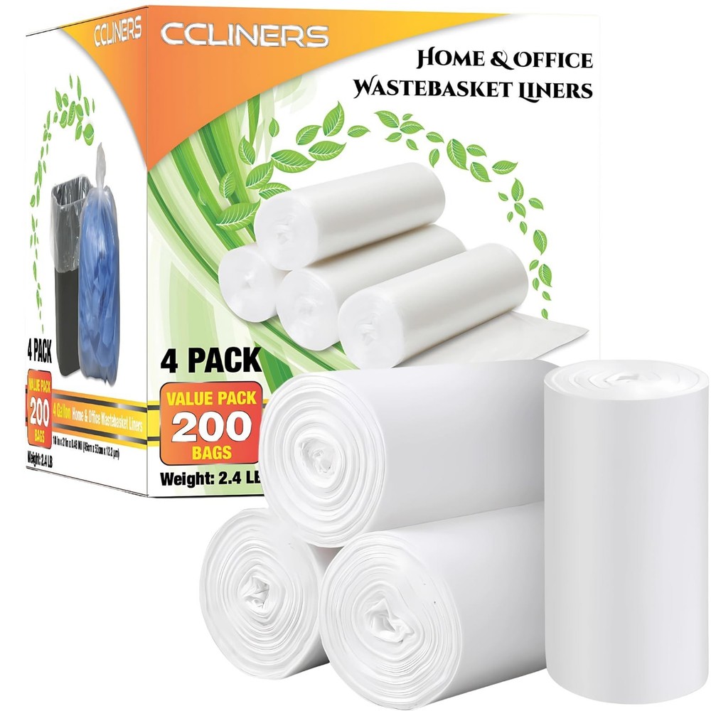4 Gallon Trash Bags Small Bathroom Garbage Bags Clear Plastic Wastebasket Tra…