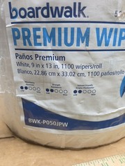 One Roll Boardwalk P050JPW 9 in. x 13 in. Hydrospun Wipers – White (1100 Roll)