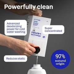 Attitude Liquid Fabric Softener Plant-Based Vegan He Compatible Naturally