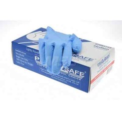 PRO-SAFE 5 mil Blue Lightly Powdered Nitrile Gloves, Box of 100 (Size Medium)