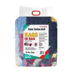 Pallet of Color Knit T-Shirt Wiping Rags – 600 lbs.- 60×10 Bags- Absorbent