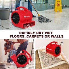 MOUNTO 1/4HP 1000CFM Air Mover Floor Blower Fan for Drying, Cooling, Circulation
